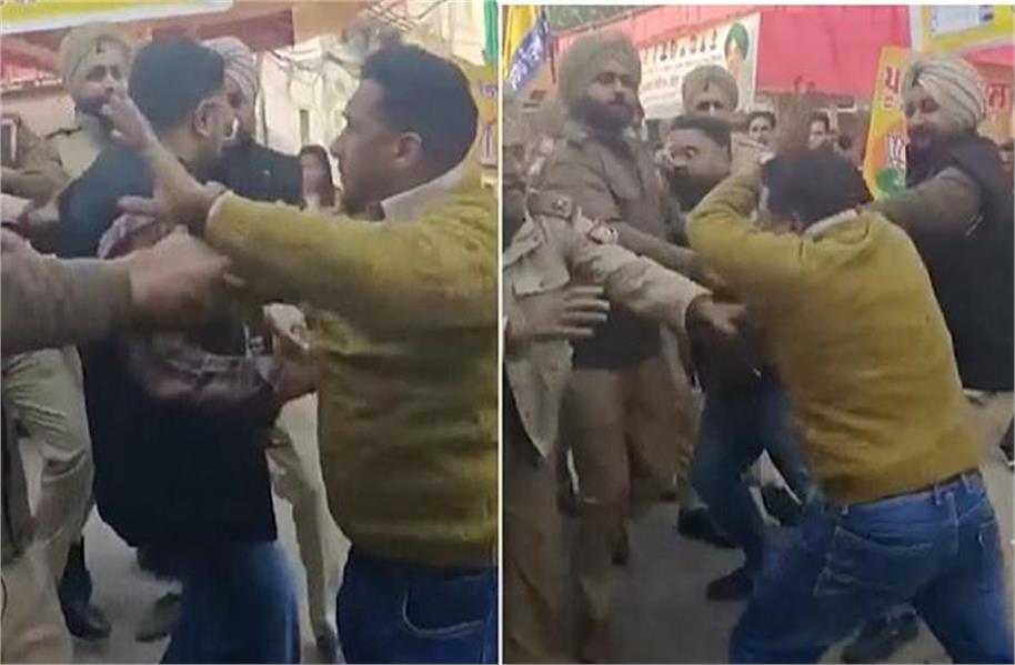 Patiala के इस पोलिंग बूथ पर गुंडागर्दी, मौके पर पुलिस ने संभाला मोर्चा